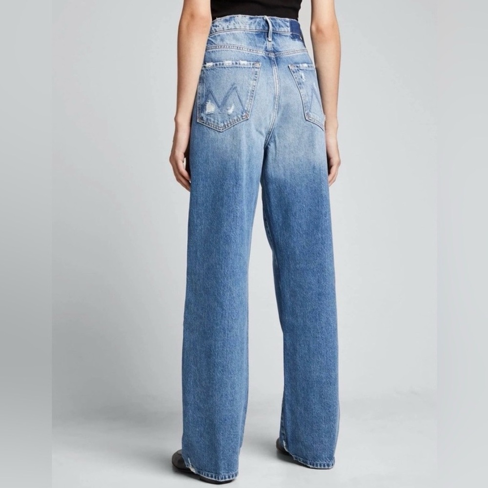 Mother high waisted tunnel vision sneak  Distressed Blue Jeans